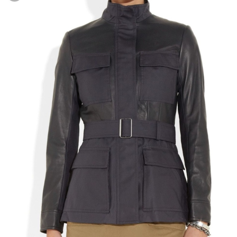 Theory navy and canvas jack without belt